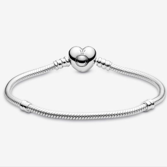 Pandora Moments Heart Clasp Snake Chain Bracelet